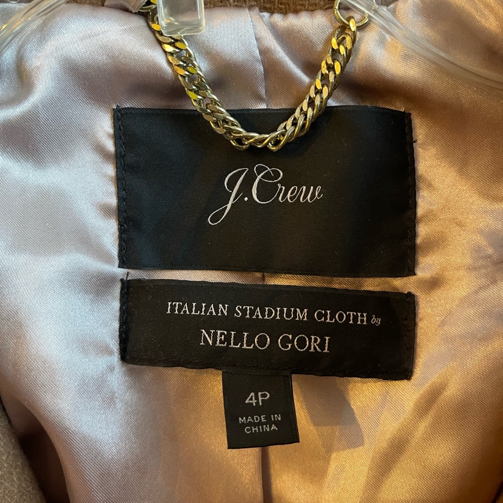 Italian Wool Camel Coat with Hood, Removable Trim - Picture 2 of 8